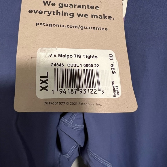 NWT- Patagonia women’s Maipo 7/8 athletic leggings. Size XXL - Picture 5 of 6
